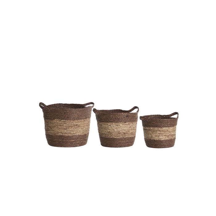 Basket S/3 max Ø40x40 cm KILKEE brown red-terra