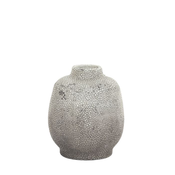 Vase deco Ø16x18,5 cm RAYSKIN light grey