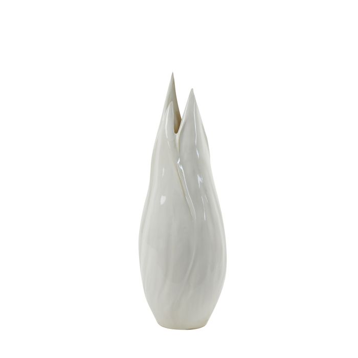 Vase deco 20,5x18,5x55,5 cm TULIPAN ceramics cream+white