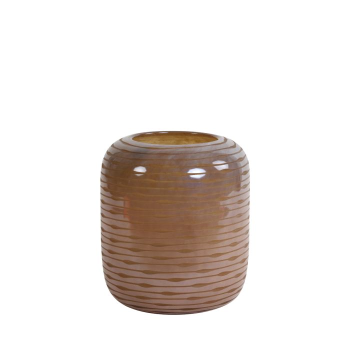 Vase Ø18x21,5 cm BOWIE glass peach-brown