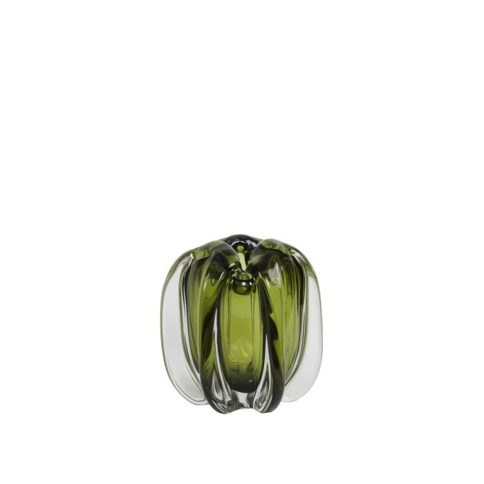 Vase Ø14,5x16 cm MURELA glass olive green