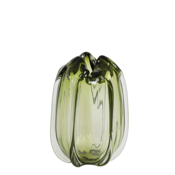 Vase Ø21x30 cm MURELA glass olive green