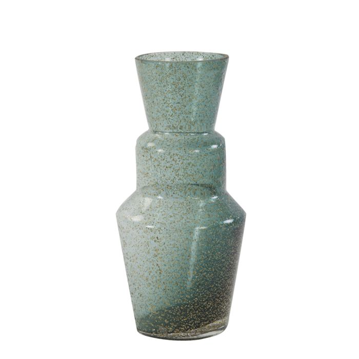 Vase Ø14,5x31,5 cm TROSMU glass dark green-gold