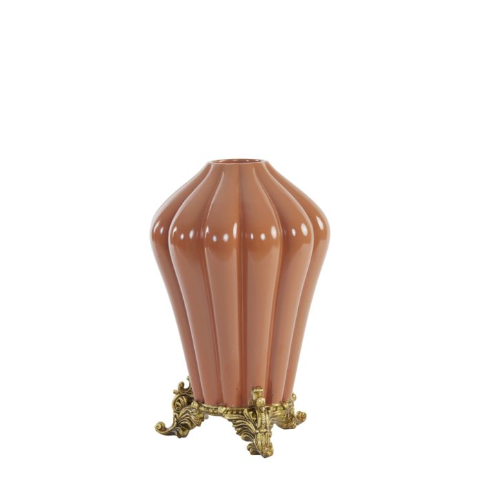 Vase deco Ø24x38 cm SAYANG coral-antique bronze