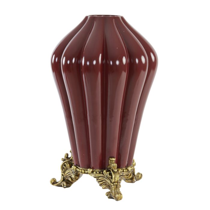 Vase deco Ø34x54 cm SAYANG burgundy-antique bronze