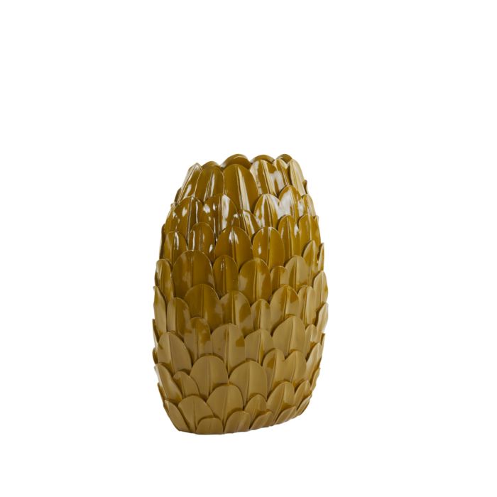 Vase deco 28,5x19x40 cm FEDER ocher yellow