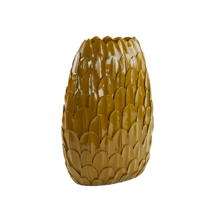 Vase deco 37x23x50 cm FEDER ocher yellow