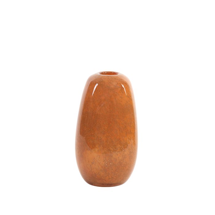 Vase Ø16,5x29,5 cm TOMMY glass dark orange+glitters