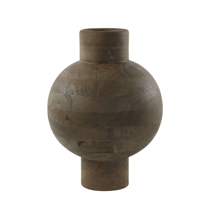 Vase deco Ø33x45 cm BARUMI wood matt russet