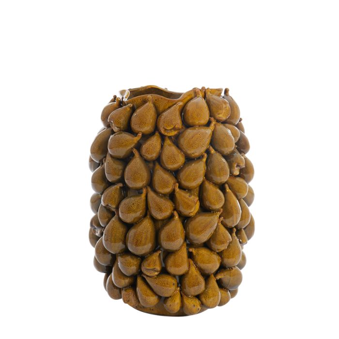 Vase deco 35x33x47 cm NATALIA ceramics yellow-brown