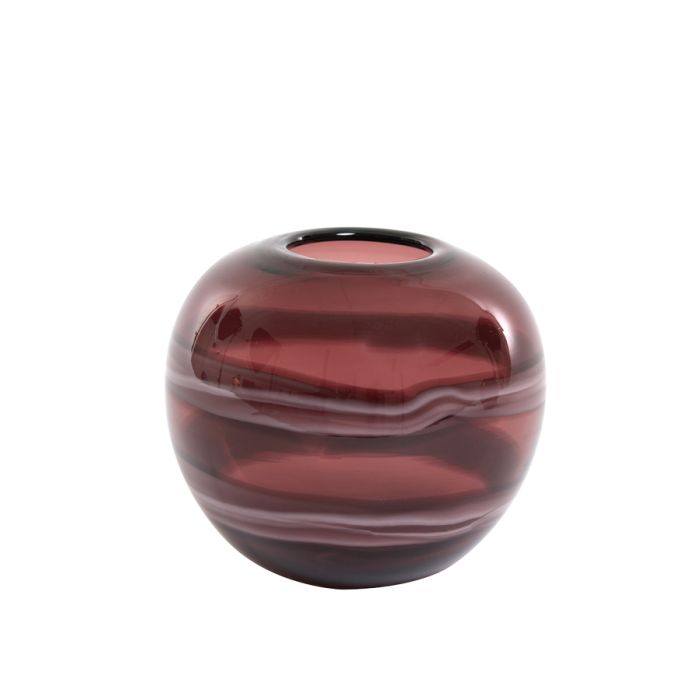 Vase Ø21x18,5 cm LOUKA glass dark red