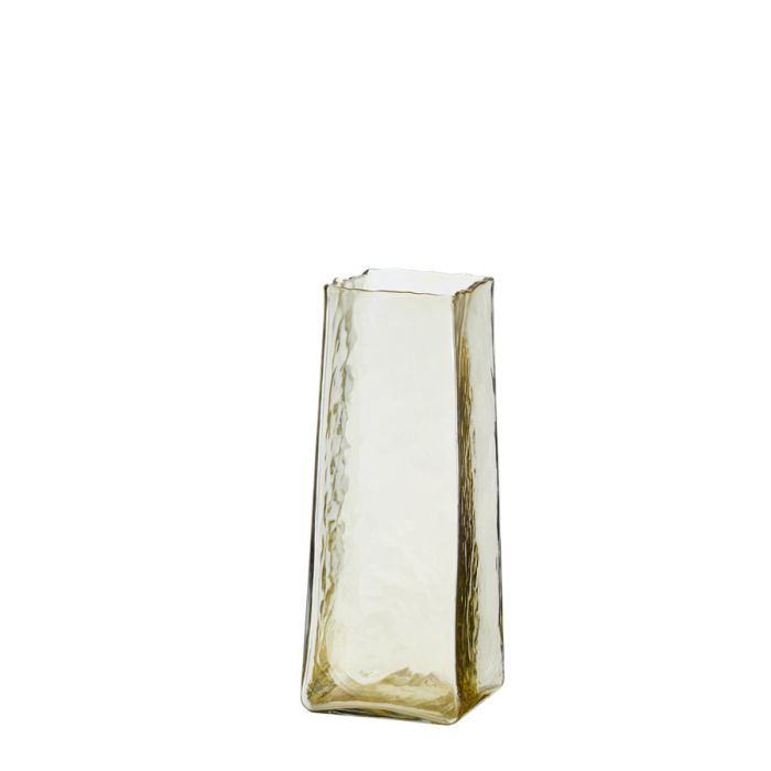 Vase 10x10x25 cm IDUNA glass light yellow