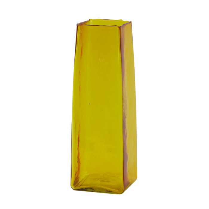 Vase 12x12x35 cm IDUNA glass ocher yellow