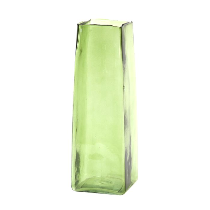 Vase 12x12x35 cm IDUNA glass olive green