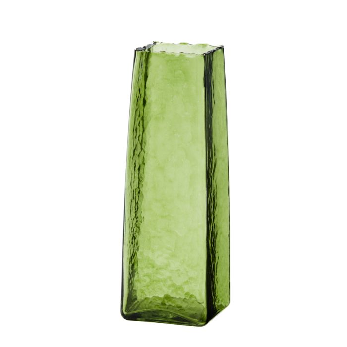 Vase 12x12x35 cm IDUNA glass grass green