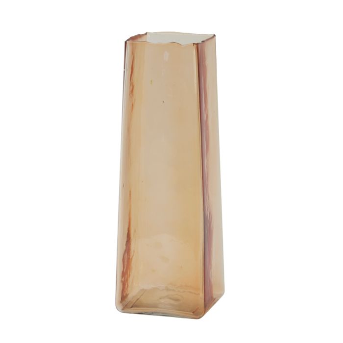 Vase 12x12x35 cm IDUNA glass peach