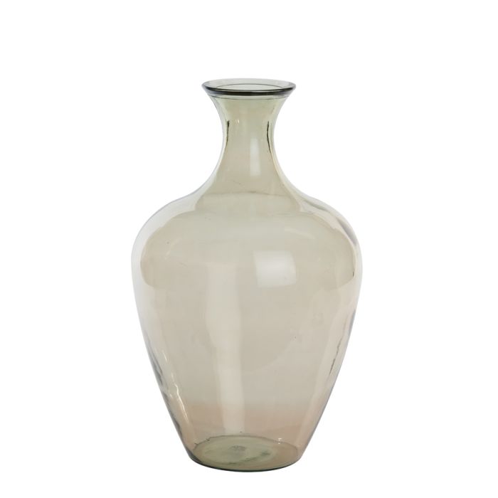 Vase Ø40x65 cm RUBRA glass shiny light brown