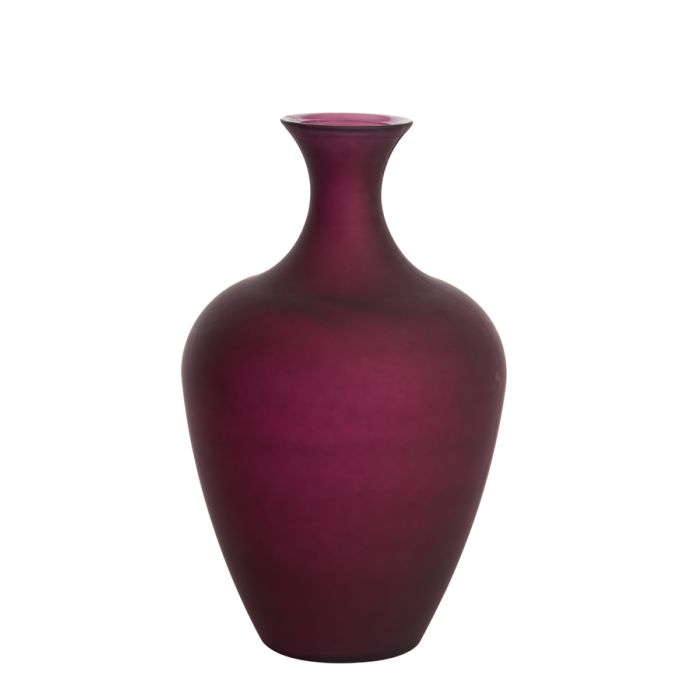Vase Ø40x65 cm RUBRA glass matt dark pink