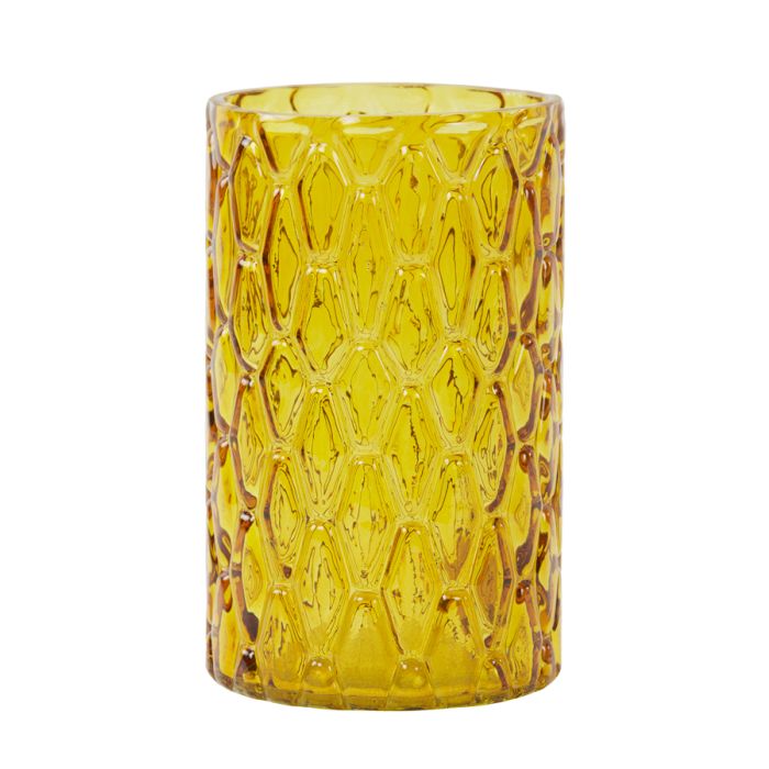 Vase Ø15x24 cm KINNULA glass ocher yellow