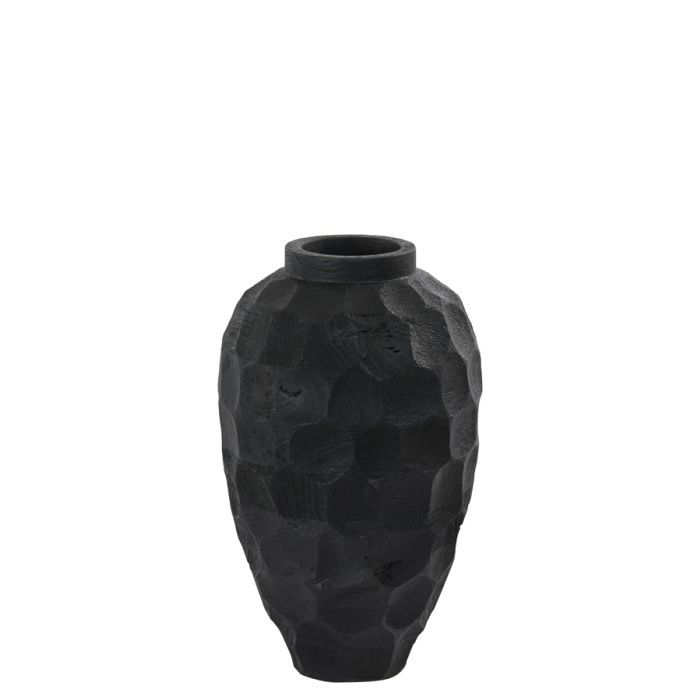 Vase deco Ø23x37 cm BONTOC wood matt black