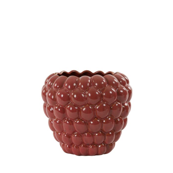 Vase deco Ø22x20 cm RASPBERRY ceramics dark pink
