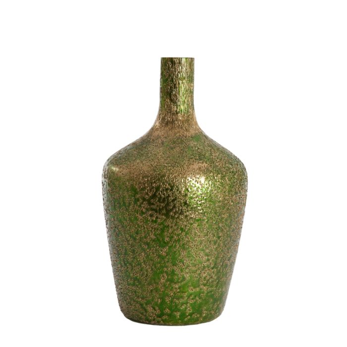 Vase Ø20x40 cm MOLUSI glass dark green-gold