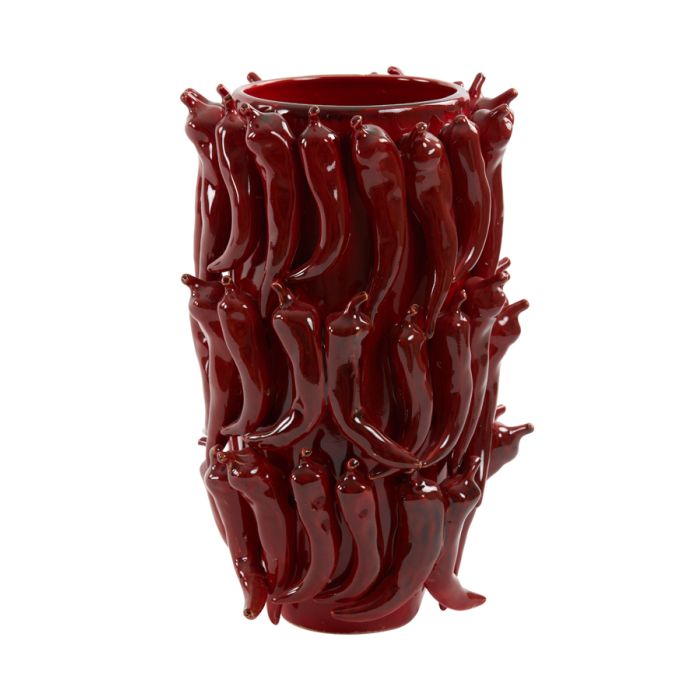 Vase deco 26,5x25x39 cm PEPPER ceramics red