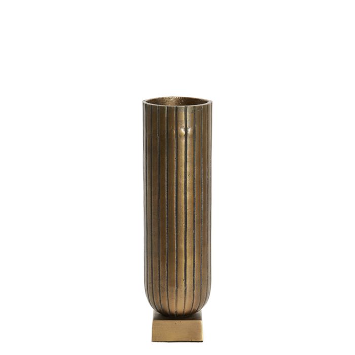 Vase deco 11x11x38 cm JIRONA raw antique bronze