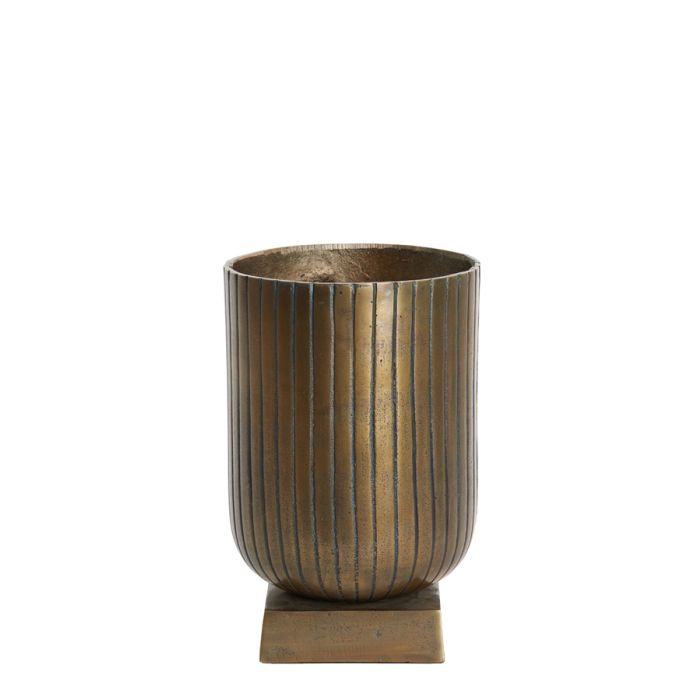 Vase deco 21x21x32 cm JIRONA raw antique bronze