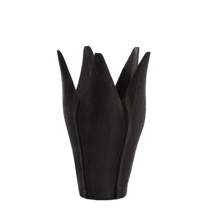 Vase deco Ø18x30 cm TULPIA wood matt black
