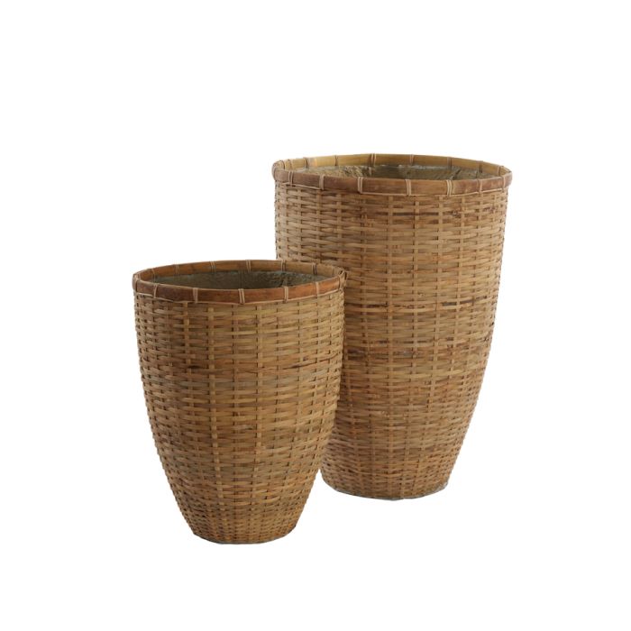 Basket S/2 Ø32x40+Ø39x54 cm MANDU bamboo natural