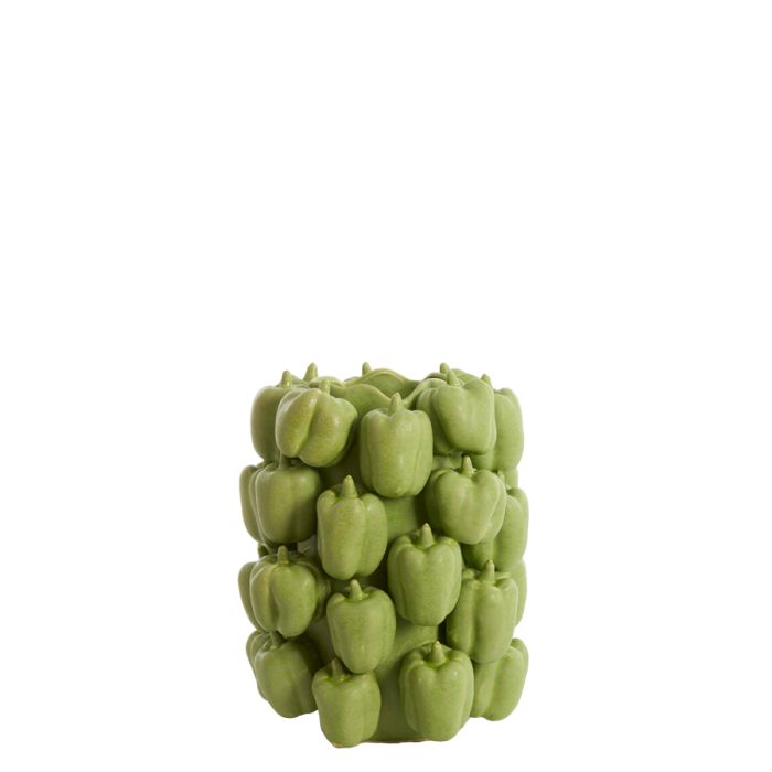Vase deco 23,5x23x32,5 cm BELLPEPPER ceramics matt green