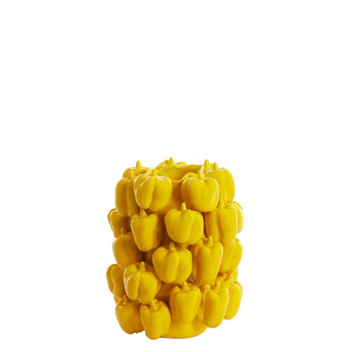 Vase deco 23,5x23x32,5 cm BELLPEPPER ceramics shiny yellow