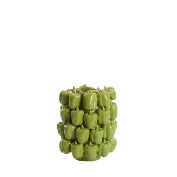Vase deco 23,5x23x32,5 cm BELLPEPPER ceramics shiny green
