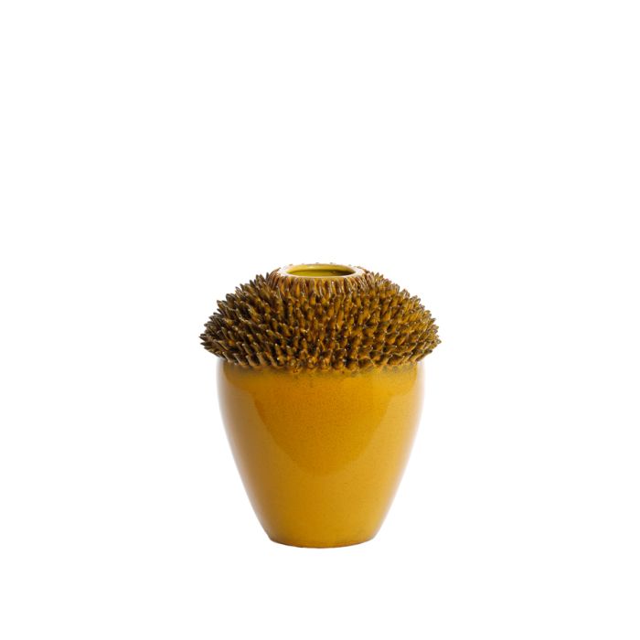 Vase deco 28x27,5x31,5 cm SANGKU ceramics ocher yellow