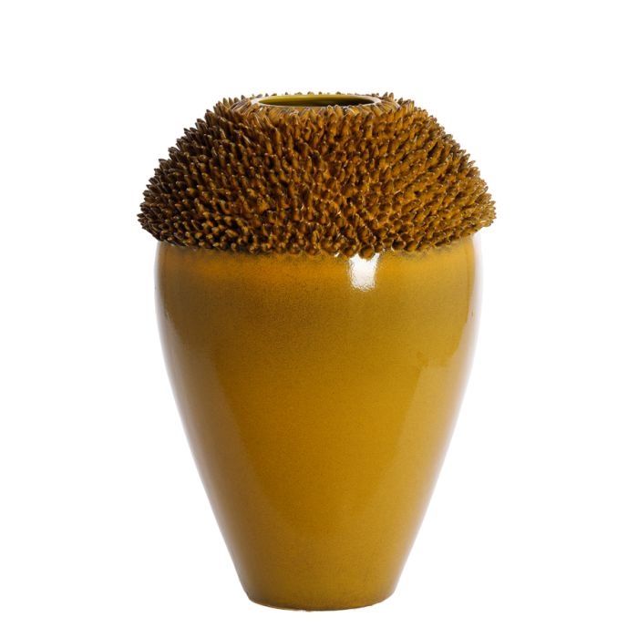 Vase deco Ø39,5x60 cm SANGKU ceramics ocher yellow