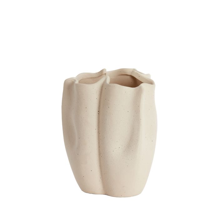 Vase deco 15x14,5x19 cm SANGULI ceramics cream