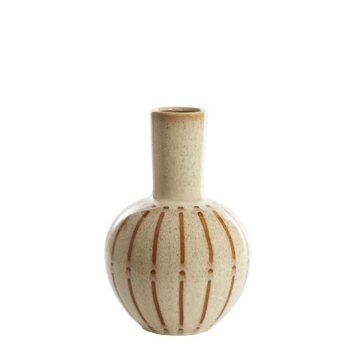 Vase deco Ø28,5x42 cm ULLOA ceramics shiny cream+brown