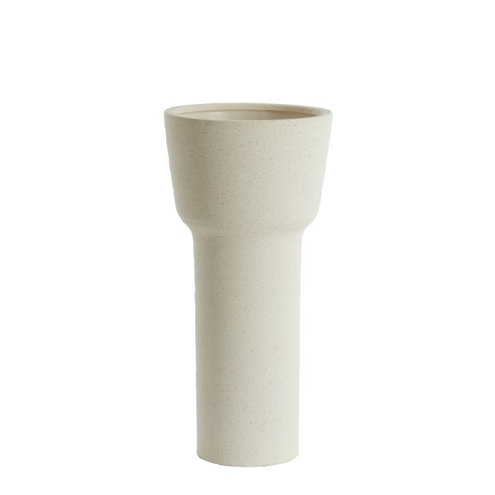 Vase deco Ø22x46 cm ALSACIA ceramics matt cream
