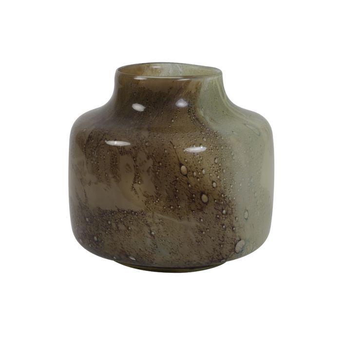 Vase Ø26x23,5 cm MOYA glass green-brown