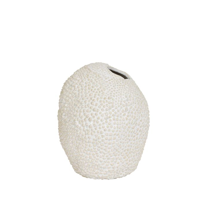 Vase deco Ø17x20,5 cm KYANA ceramics cream+white