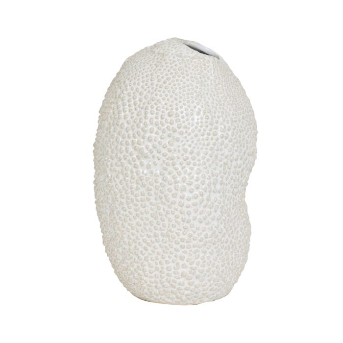 Vase deco Ø18x28 cm KYANA ceramics cream+white