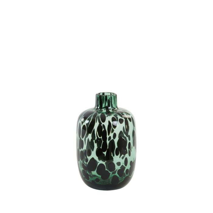 Vase Ø12x18,5 cm DAKAR glass green-black
