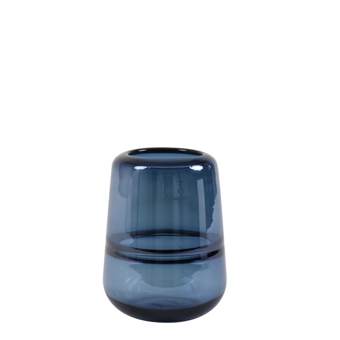 Vase Ø13x18 cm ERMIDA glass blue lustre
