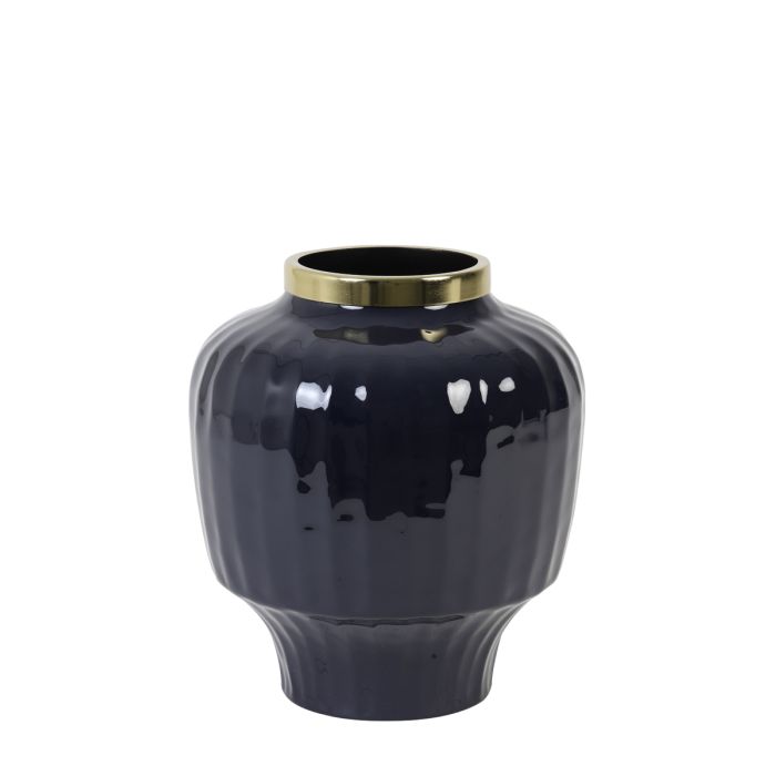 Vase deco Ø23x26 cm WOTAN dark blue