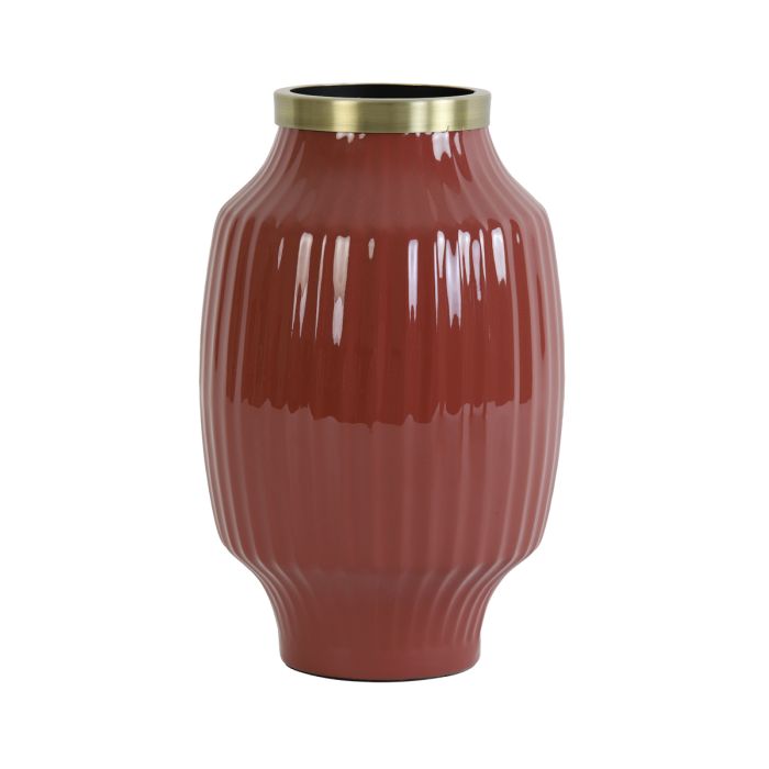 Vase deco Ø23x37 cm DAZOU burgundy+antique bronze