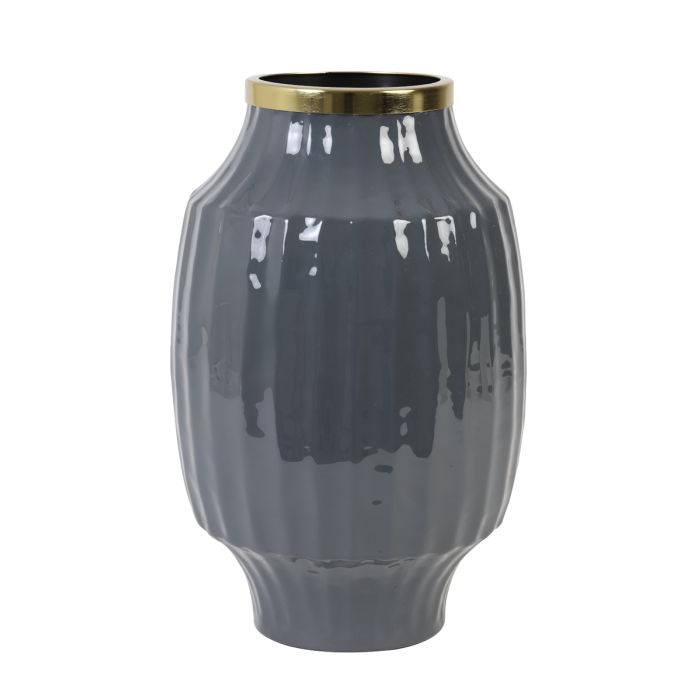 Vase deco Ø23x37 cm DAZOU dark blue grey