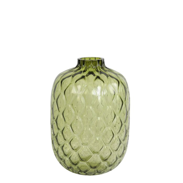 Vase Ø29x42 cm CARINO glass olive green