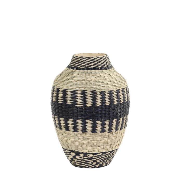 Vase deco Ø24x53 cm WAIPORI black+natural