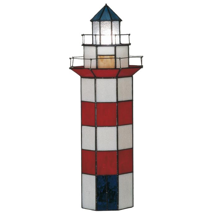 Table lamp Tiffany lighthouse Ø 21x56 cm E14/max 2x25W - pcs